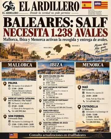 Portada de El Ardillero del 12 de octubre (fecha por confirmar): Illes Balears. Objetivo: 1.238 avales.