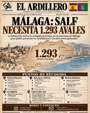 Portada de El Ardillero del sábado 10 de octubre: Málaga. Cifra publicada: 1.293 avales.